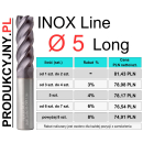 Frez fi 5 R0,2 INOX LONG